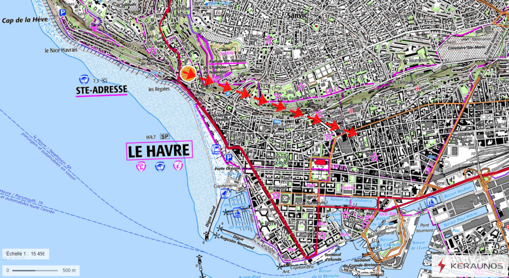 Tornade EF1 à Sainte-Adresse (Seine-Maritime) le 23 octobre 1854