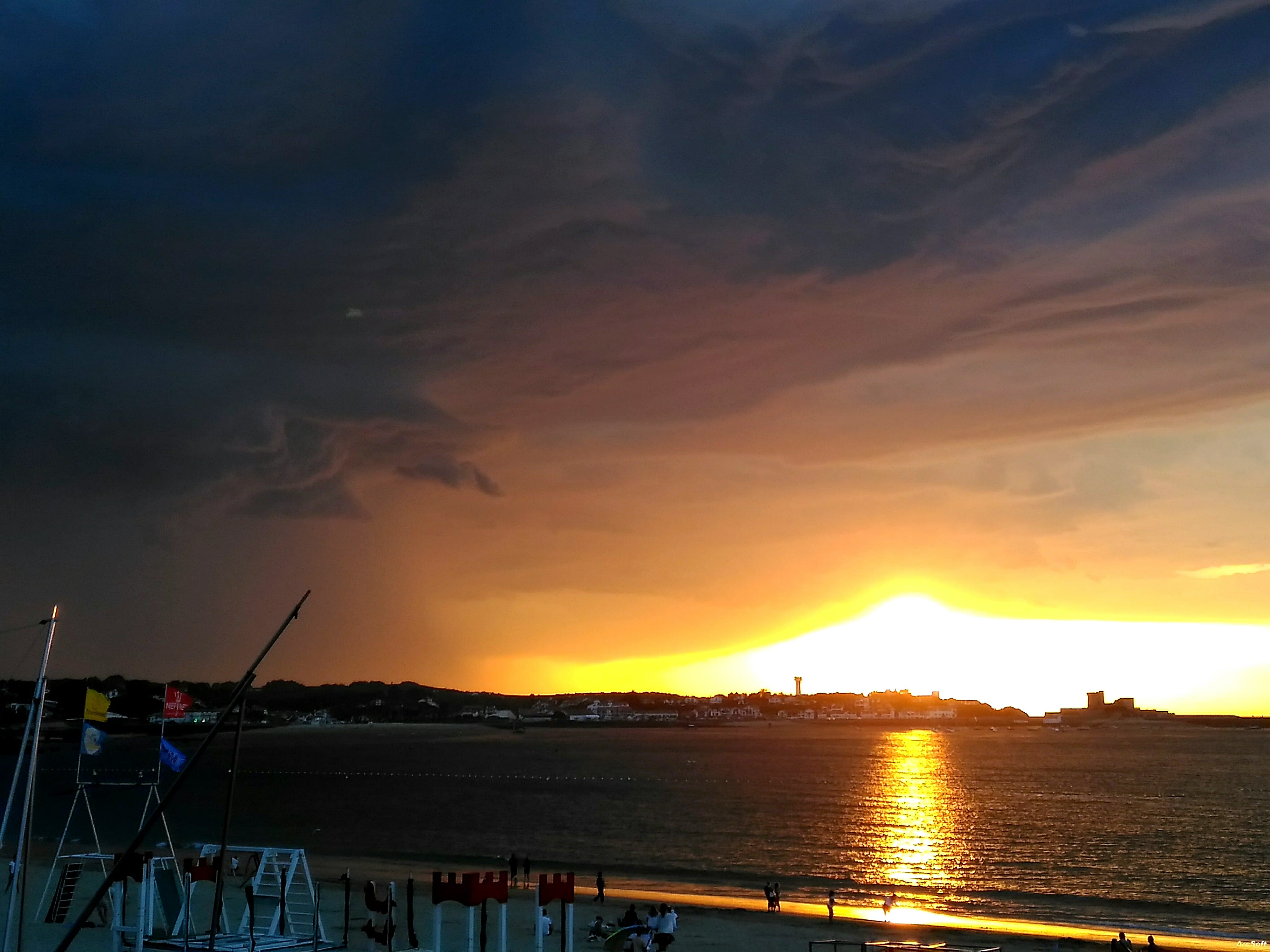 Arrivée cellule orageuse sur la grande plage de Saint Jean de Luz - 15/08/2016 23:00 - Dominique SENKOWSKI