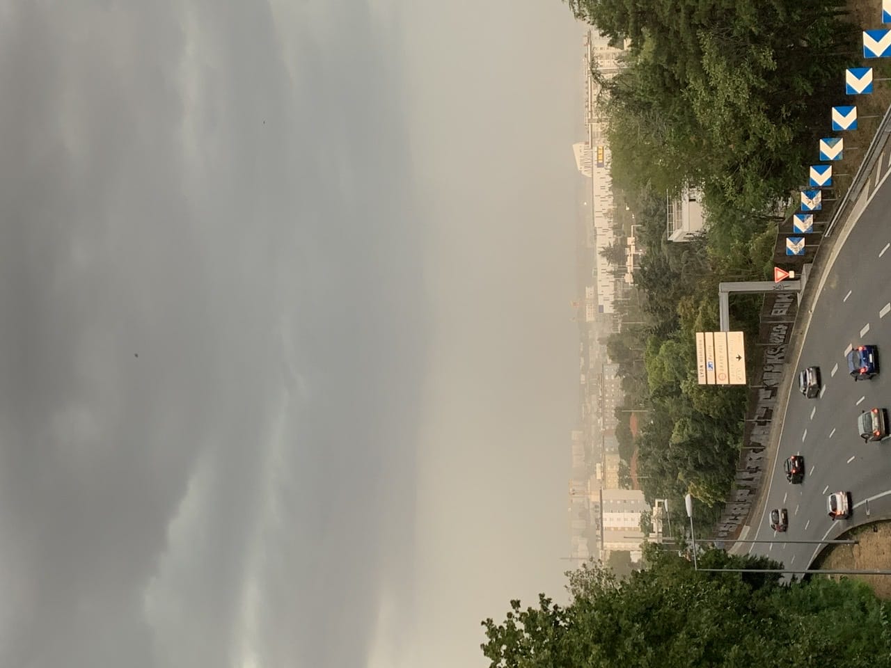 Puissantes rafales de vent en bordure d’un gros orage ayant tangenté Lyon. La couleur ocre est belle et bien due à la forte concentration en poussière de l’air. - 01/08/2020 18:30 - Antoine Salmeron