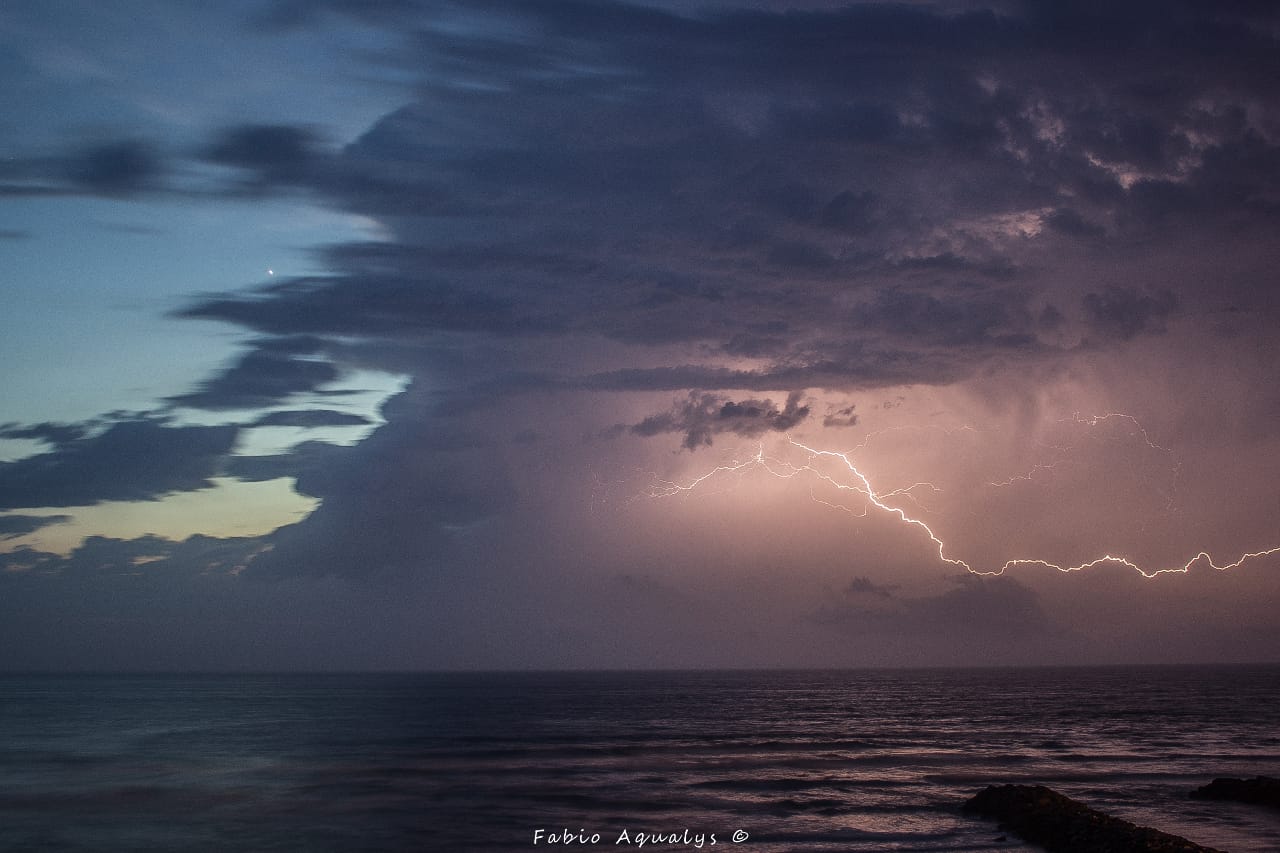 Orage sur l'Océan depuis Vieux Boucau les Bains dans les Landes. - 01/07/2018 22:30 - Fabio Aqualys