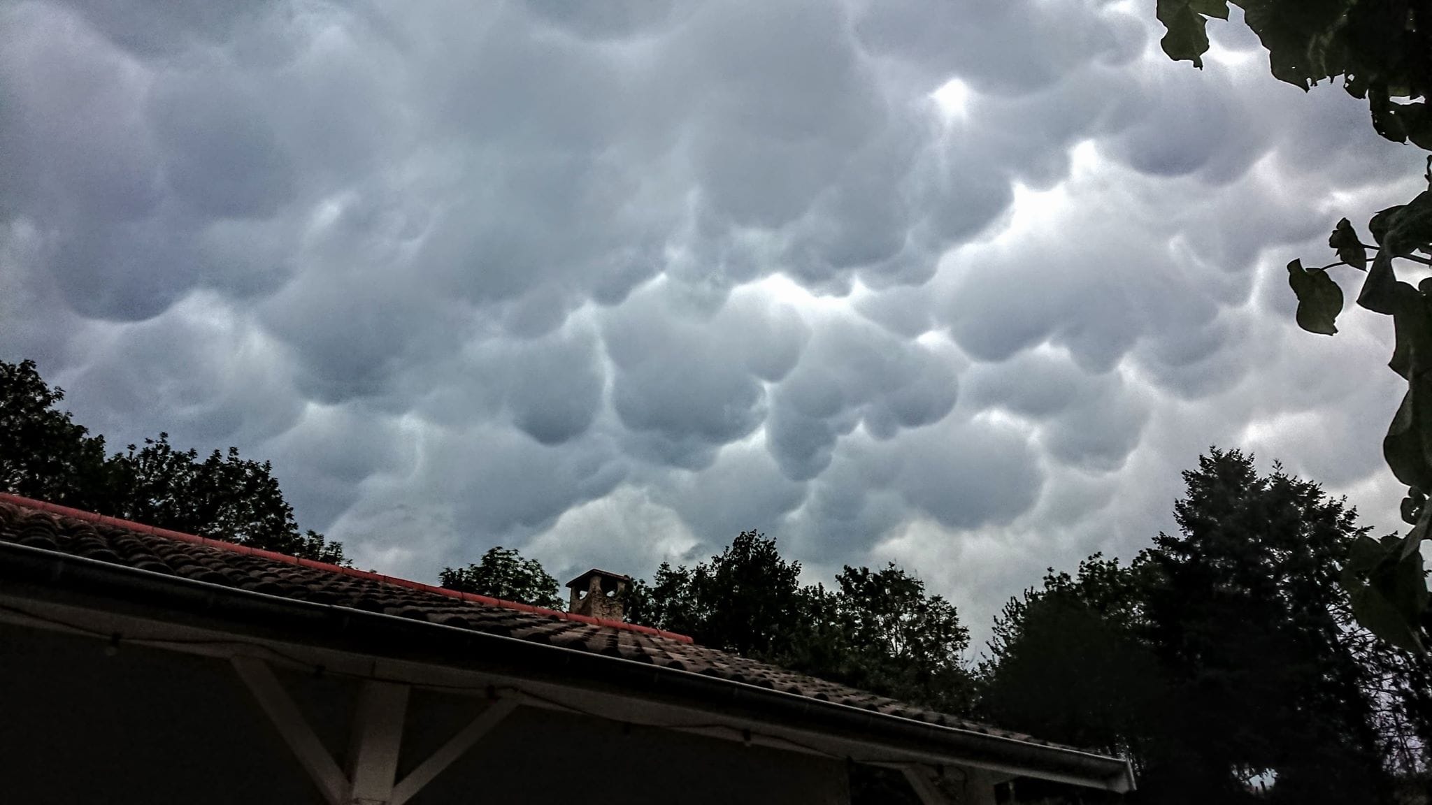 Mammatus au dessus de Vaugneray dans le Rhône - 04/07/2018 20:00 - Emilie Roy