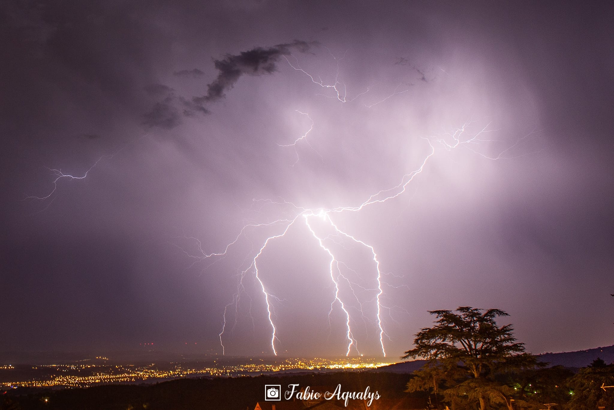 Orage depuis Pelussin - 06/07/2019 23:00 - Fabio Aqualys