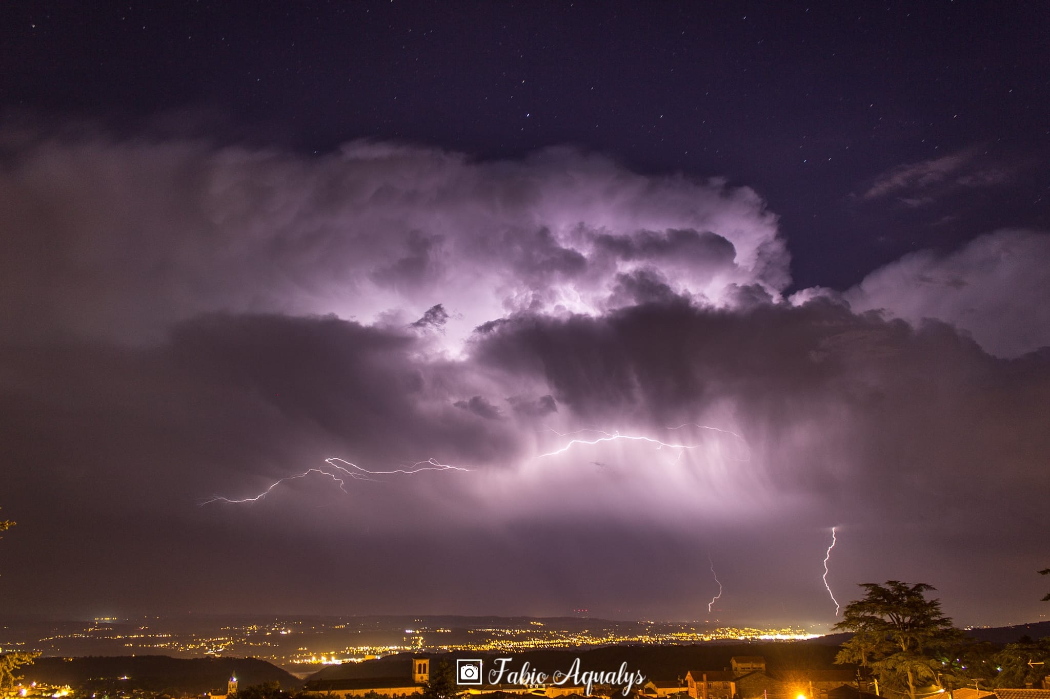 Orage depuis Pelussin - 06/07/2019 23:00 - Fabio Aqualys