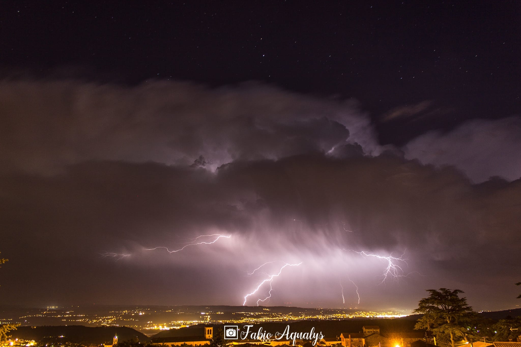 Orage depuis Pelussin - 06/07/2019 23:00 - Fabio Aqualys