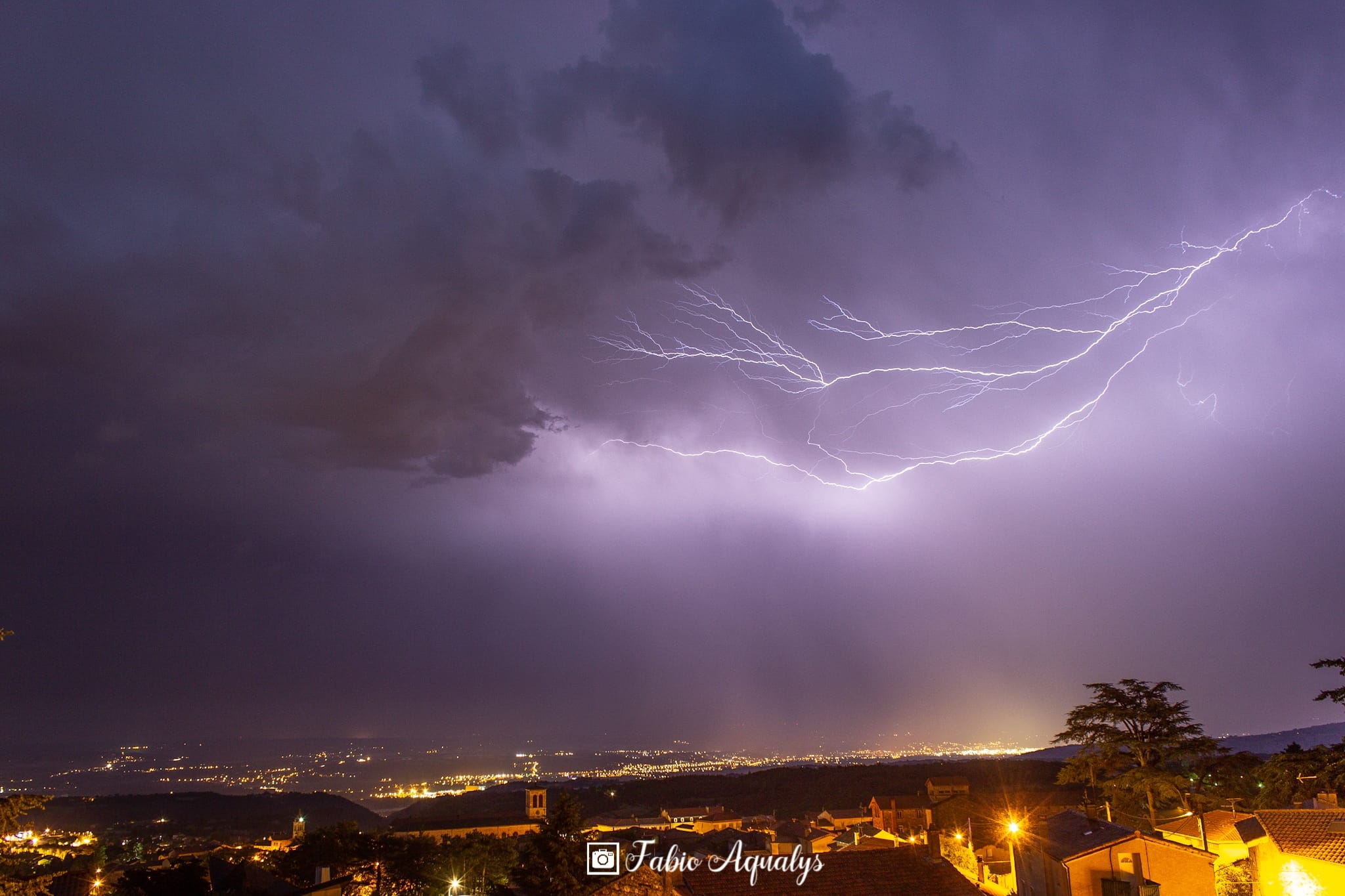 Orage depuis Pelussin - 06/07/2019 22:30 - Fabio Aqualys