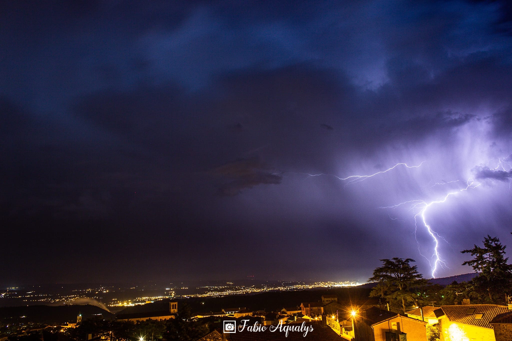 Orage depuis Pelussin - 06/07/2019 22:30 - Fabio Aqualys