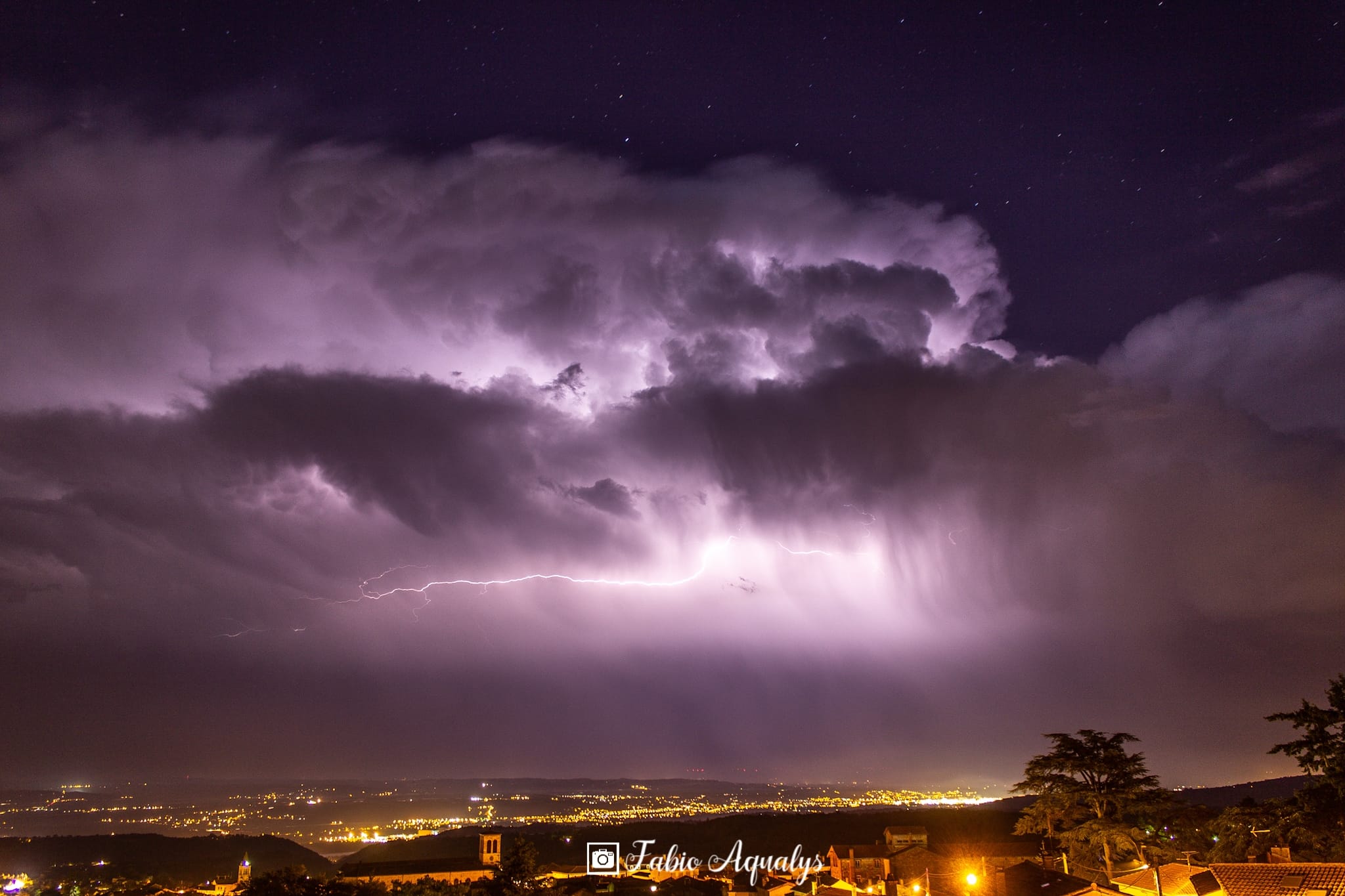 Orage depuis Pelussin - 06/07/2019 23:00 - Fabio Aqualys