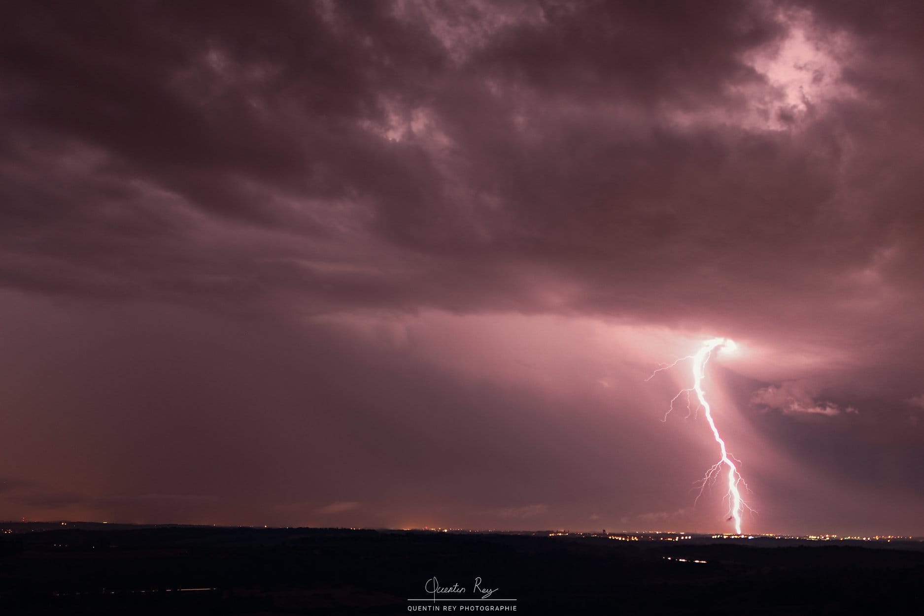 Impact de foudre, Point de vue : Montaud - 20/07/2018 23:00 - Quentin REY Photographie