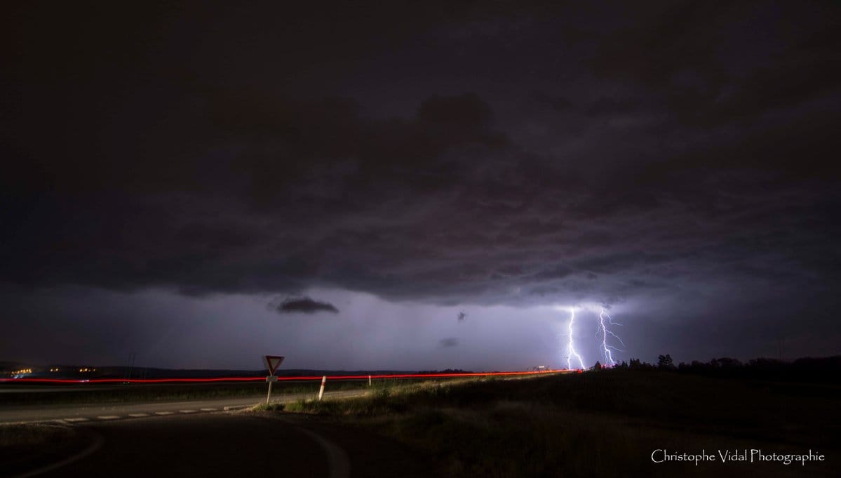 Orage sur du coté de Castelnaudary en Occitanie - 14/07/2018 00:20 - Christophe Vidal