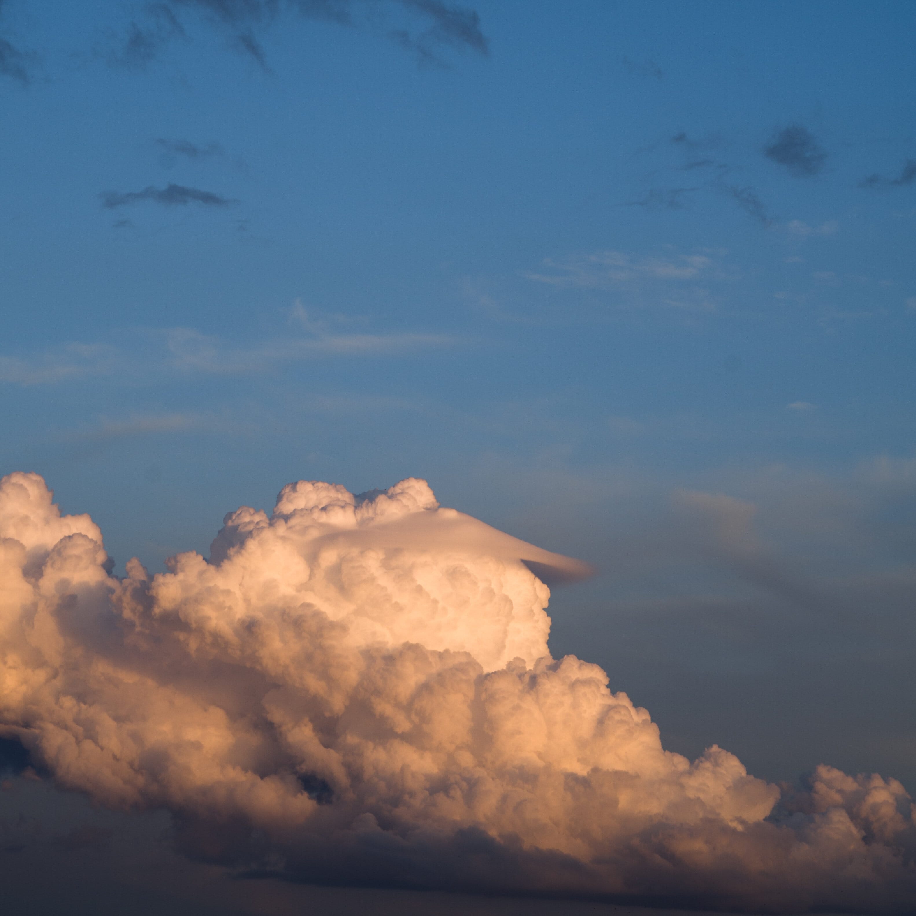 Pileus coiffant un cumulus dans le ciel de Nantes en fin d'après-midi - 22/10/2020 18:55 - Frédéric GATELET