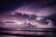 Orage au large de l'Hérault, le soir du 16 novembre 2014. Photo prise depuis la plage de Sérignan (sud de l'Hérault). - 16/11/2014 22:00 - Daniel GAUVIN