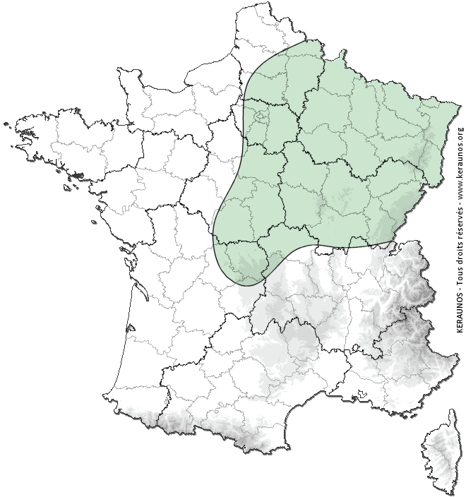 Carte de probabilité d'activité de foudre intense