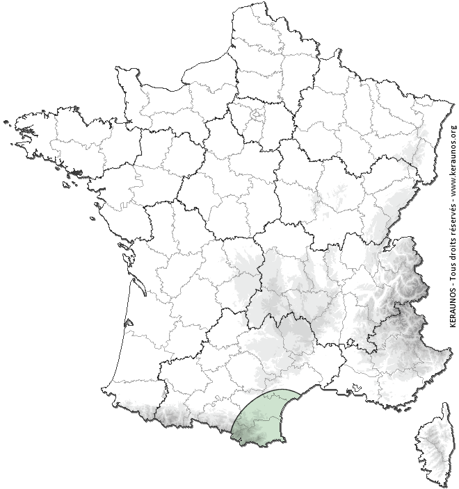 Carte de probabilité d'activité de foudre intense