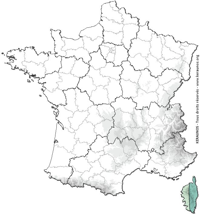 Carte de probabilité d'activité de foudre intense