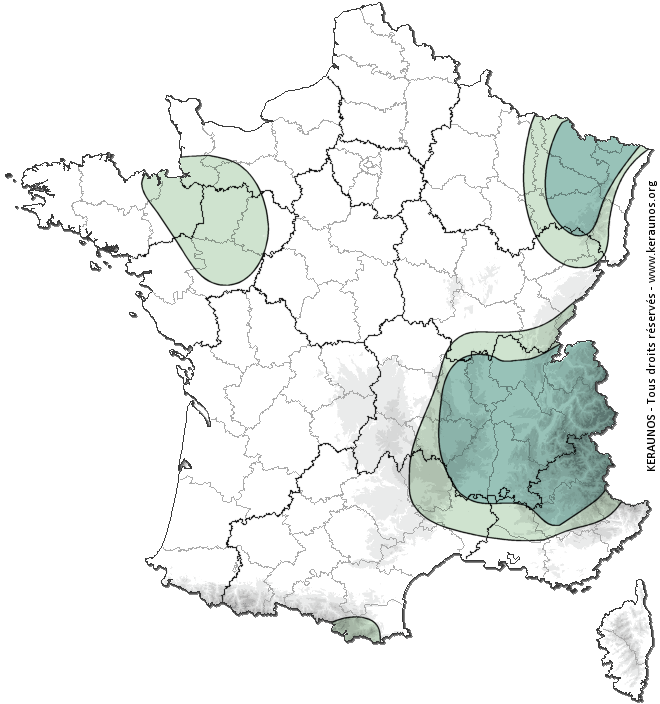 Carte de probabilité d'activité de foudre intense