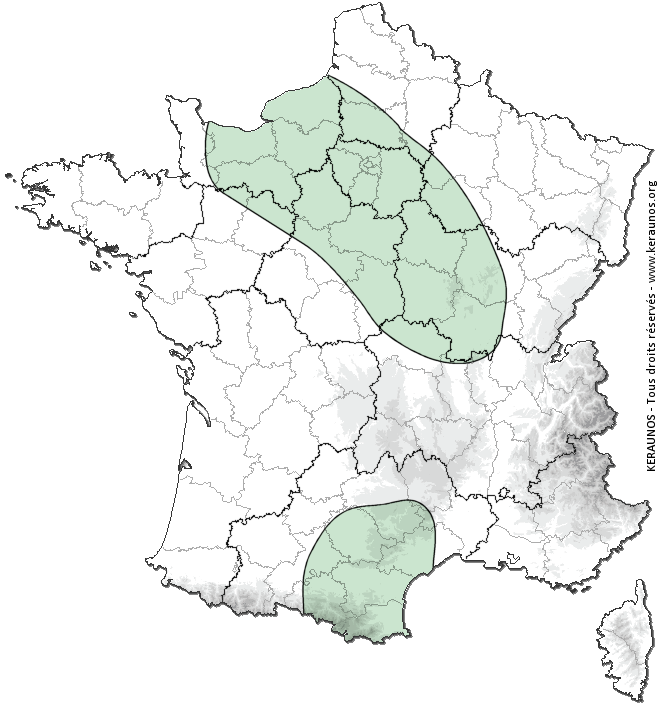 Carte de probabilité d'activité de foudre intense