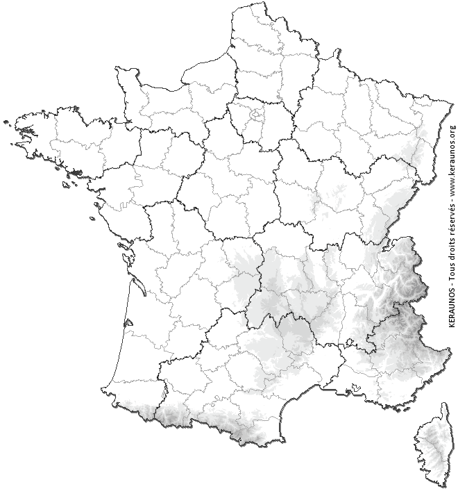 Carte de probabilité de grêle violente