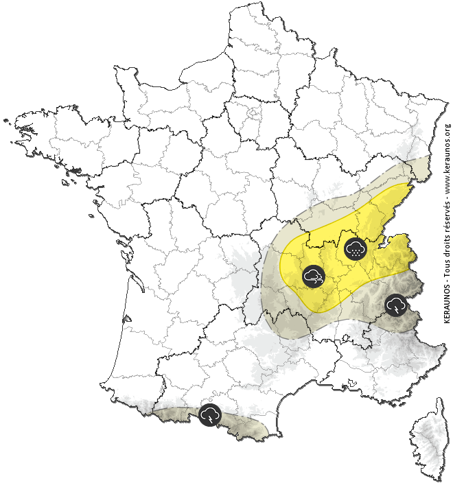 Carte de prévision des orages