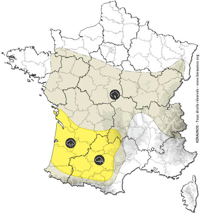 Carte de prévision des orages
