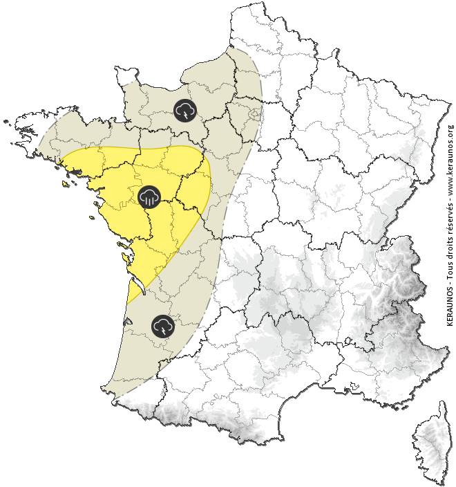 Carte de prévision des orages
