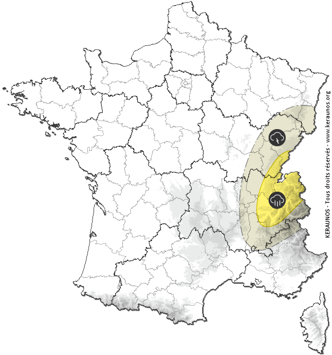 Carte de prévision des orages