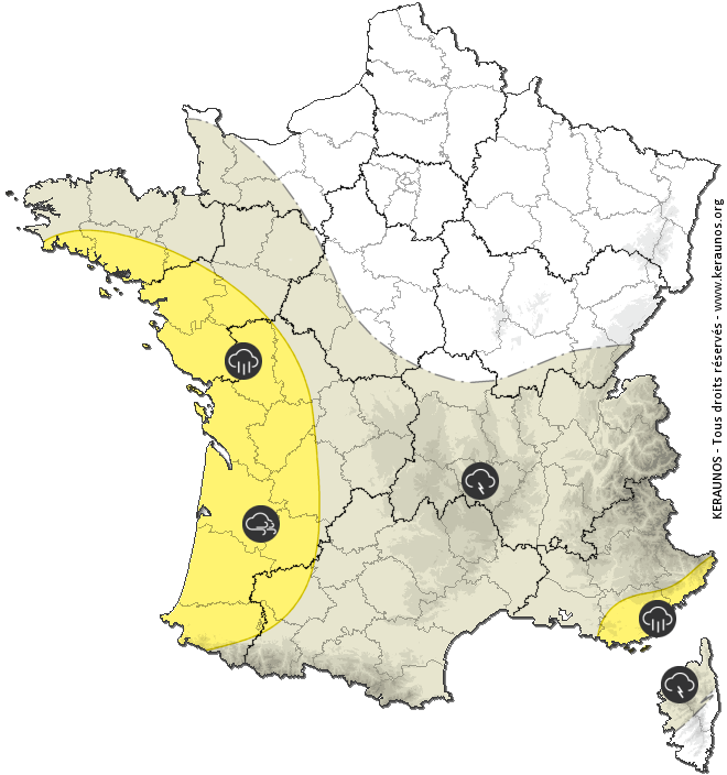 Carte de prévision des orages