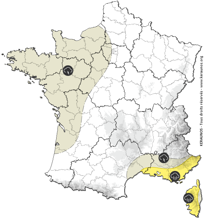 Carte de prévision des orages