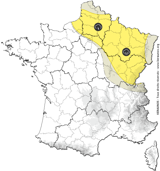 Carte de prévision des orages