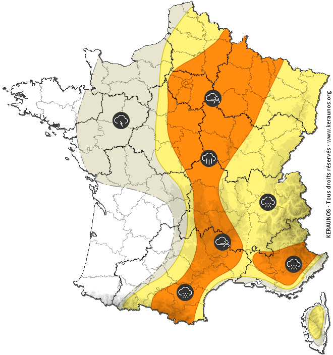 Carte de prévision des orages