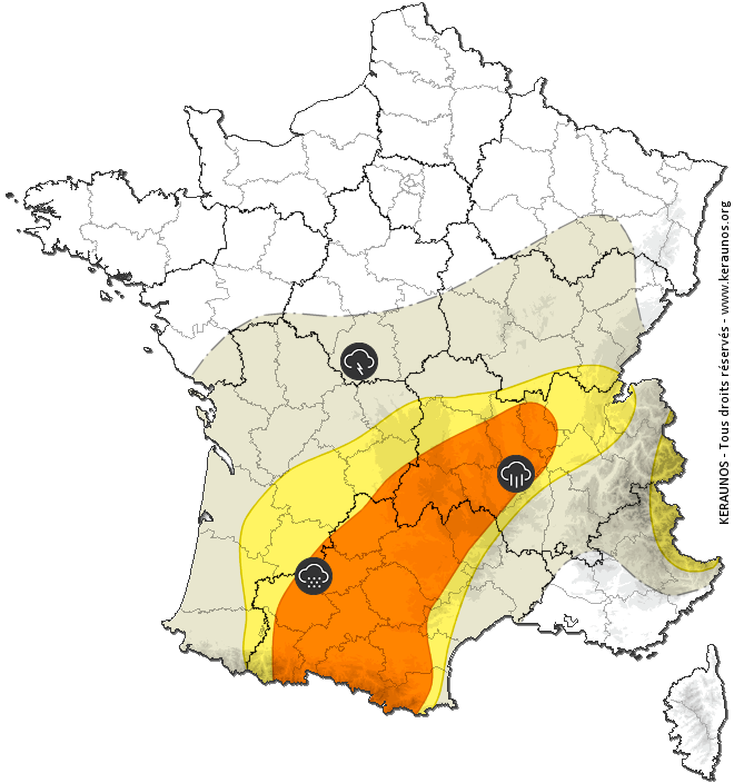 Carte de prévision des orages