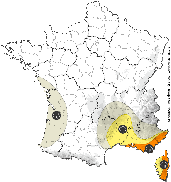 Carte de prévision des orages