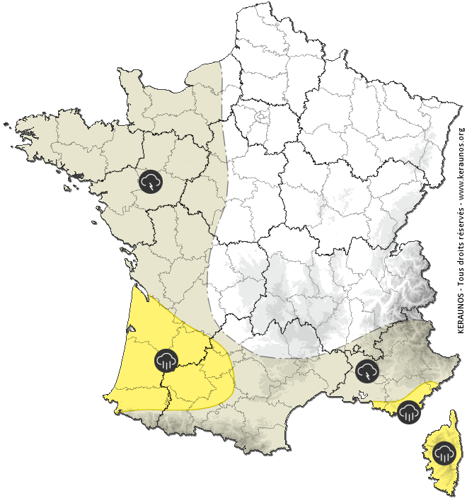 Carte de prévision des orages