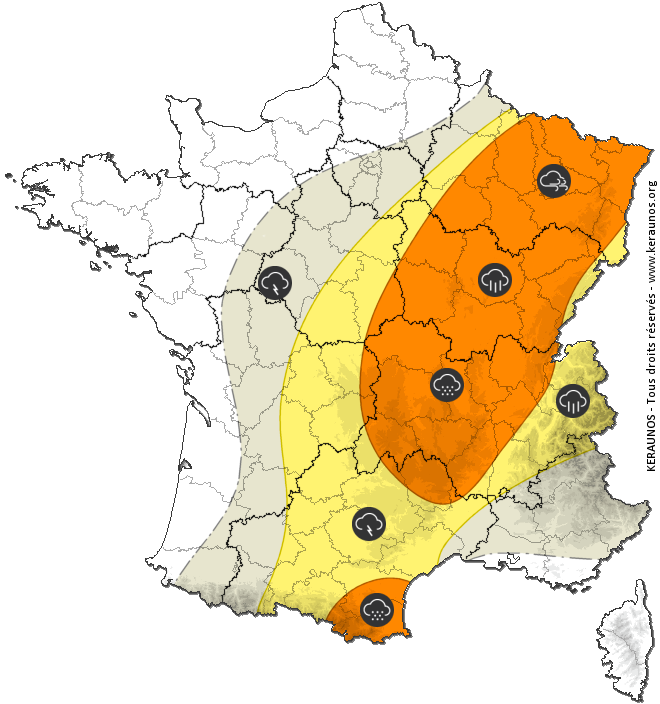 Carte de prévision des orages