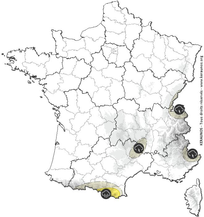 Carte de prévision des orages