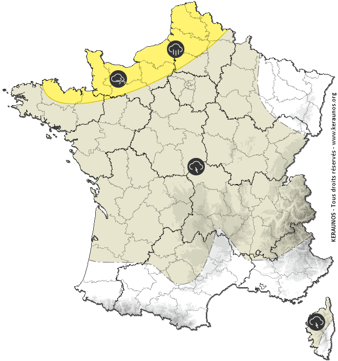 Carte de prévision des orages