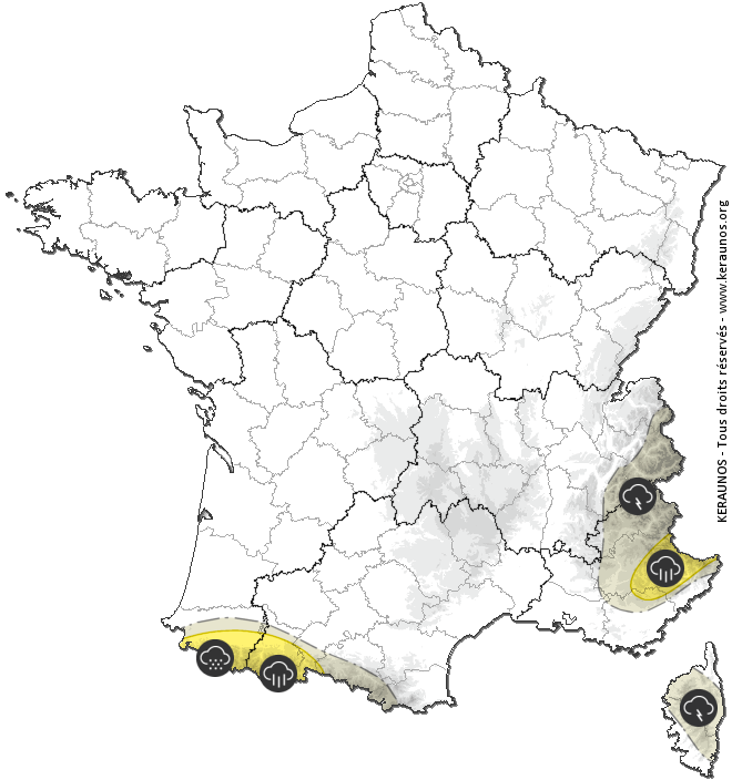 Carte de prévision des orages