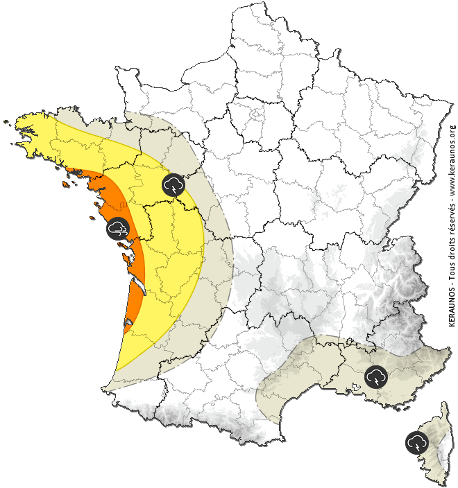 Carte de prévision des orages