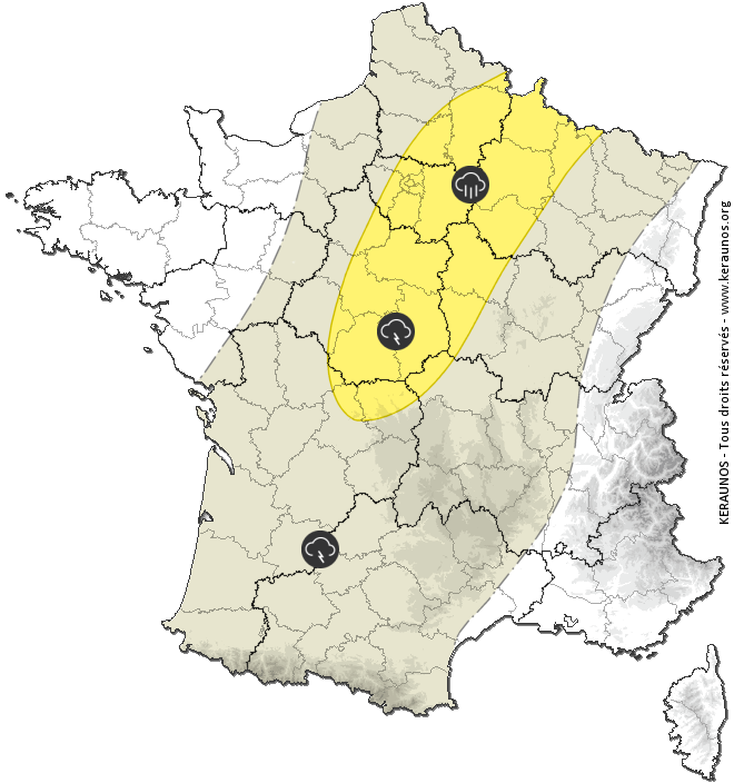 Carte de prévision des orages
