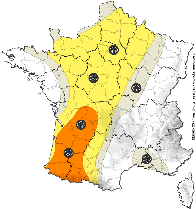 Carte de prévision des orages