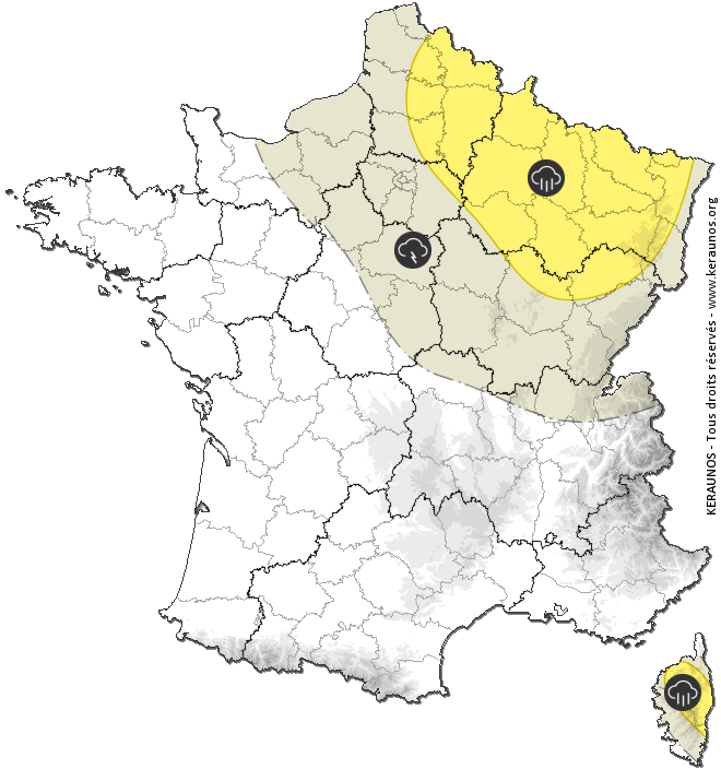 Carte de prévision des orages
