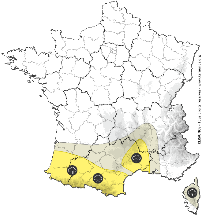 Carte de prévision des orages