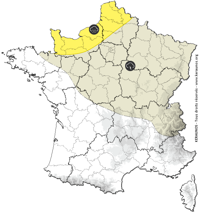 Carte de prévision des orages