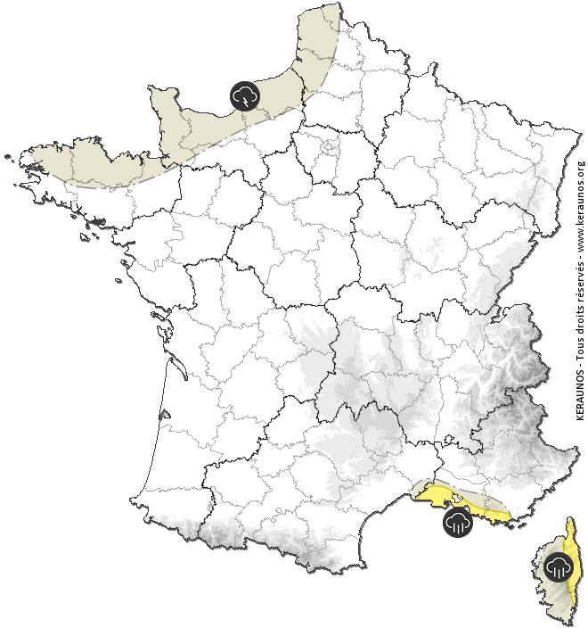 Carte de prévision des orages - Keraunos