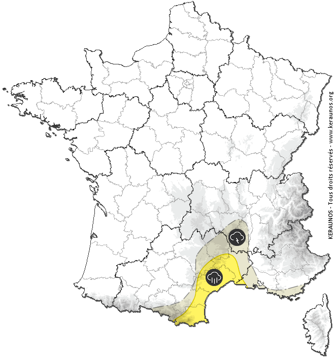 Carte de prévision des orages
