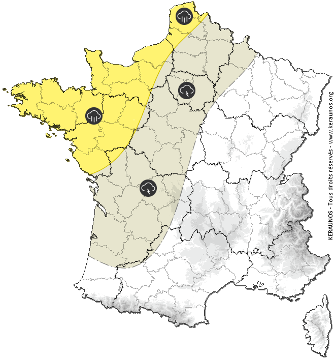 Carte de prévision des orages