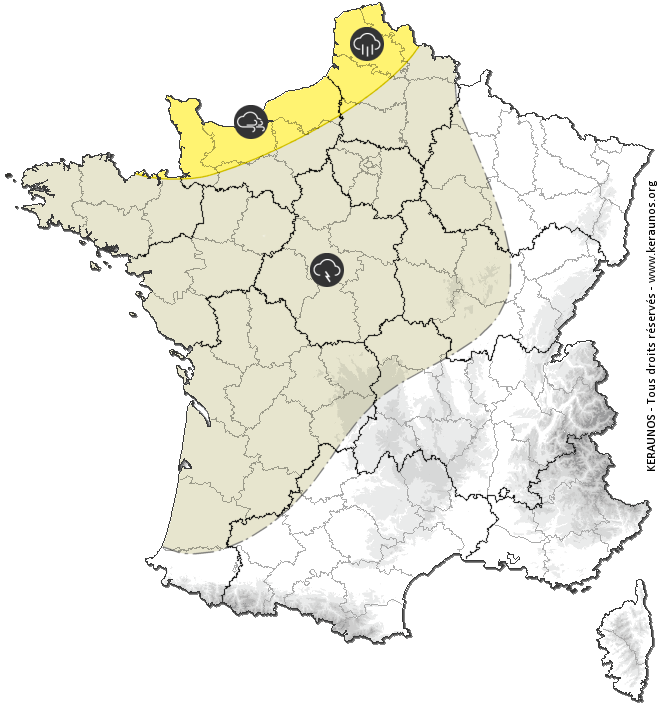 Carte de prévision des orages