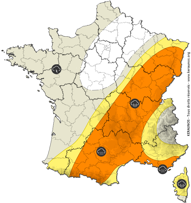 Carte de prévision des orages