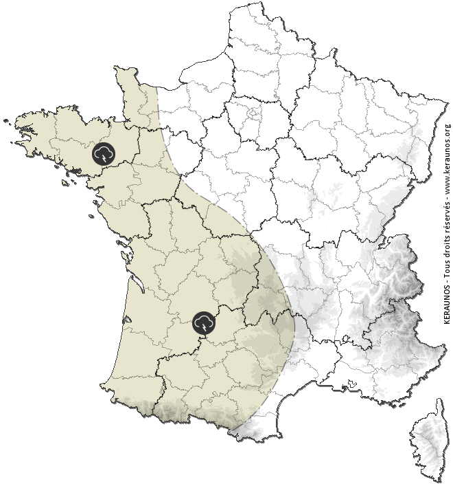 Carte de prévision des orages