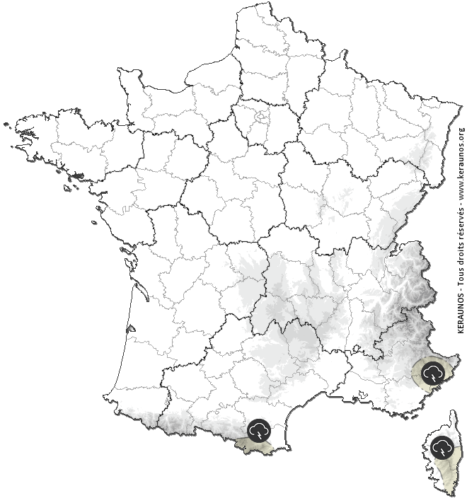 Carte de prévision des orages - Keraunos