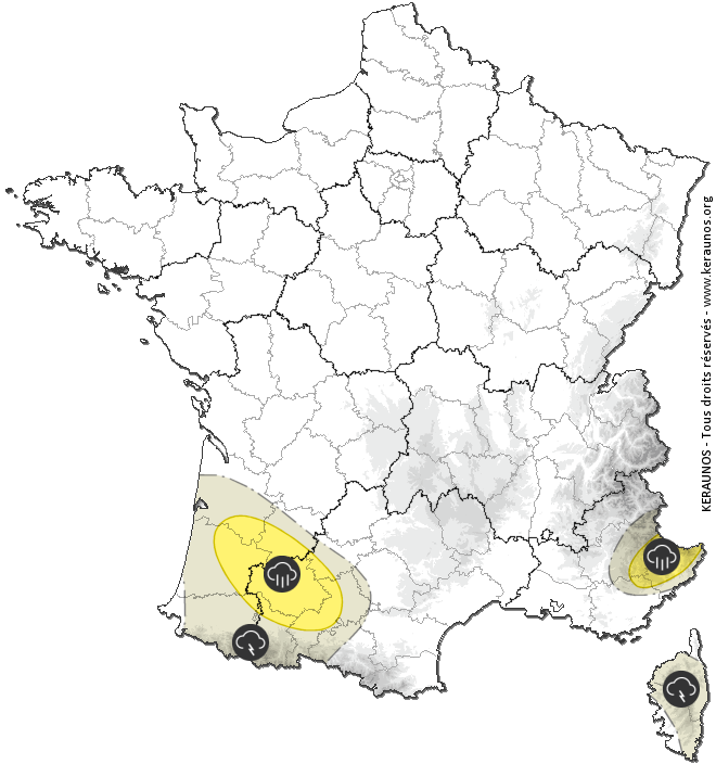 Carte de prévision des orages
